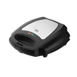 Haeger SM-75G.003A Sandwichera o Plancha Grill 750 W, 235 x 135 mm, Negro y Acero Inoxidable, Luz Indicadora, Antiadherente