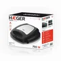 Haeger SM-75G.003A Sandwichera o Plancha Grill 750 W, 235 x 135 mm, Negro y Acero Inoxidable, Luz Indicadora, Antiadherente