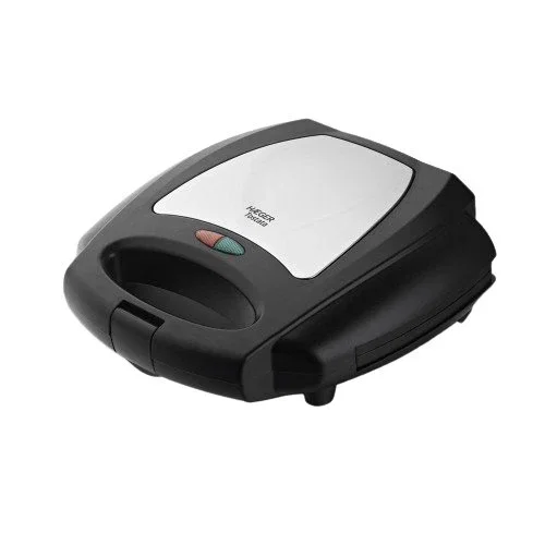 Haeger SM-75G.003A Sandwichera o Plancha Grill 750 W, 235 x 135 mm, Negro y Acero Inoxidable, Luz Indicadora, Antiadherente