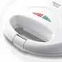 Haeger SM-75G.007A Sandwichera y Plancha 750 W, con Luz Indicadora, Placas Antiadherentes y Apagado Automático, Color Blanco