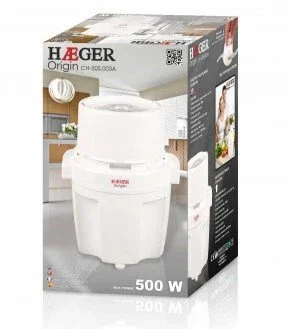 Haeger Picadora Eléctrica de Alimentos CH-50S.003A, 500W, Capacidad 200g, Cuchilla Acero Inoxidable, Pies Antideslizantes, Blanca