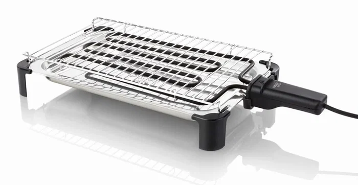 Haeger Grillie Parrilla Eléctrica Independiente 2000 W Acero Inoxidable, 1 Zona de Cocción, Fácil de Limpiar