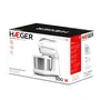 Haeger Batidora de Varillas BL-5BW.009A 500W, 5 Velocidades + Turbo, Color Blanco, con Bol de Acero Inoxidable 3L, 2 Varillas Batidoras y 2 Ganchos para Amasar