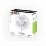 Haeger FA-016.007A Ventilador de Mesa Aspas para el Hogar Blanco 40 cm Flujo de Aire 3402.6 m³/h 3 Velocidades