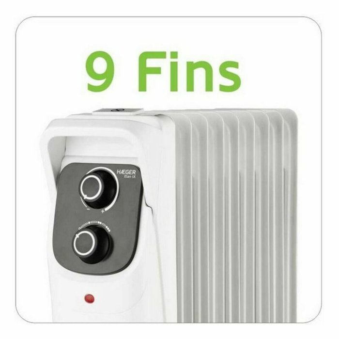 Radiador de Aceite (9 cuerpos) Haeger OH-009.006A 2000 W Blanco Radiador de Aceite (9 cuerpos) Haeger OH-009.006A 2000 W Blanco