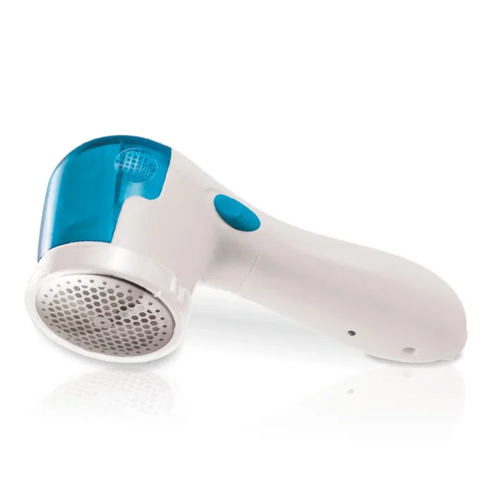 Haeger LR-REC.002A Rasuradora de Pelusas, Azul y Blanco, 3 Cuchillas de Acero Inoxidable, Alimentación por Batería, 5W, con Cepillo y Funda