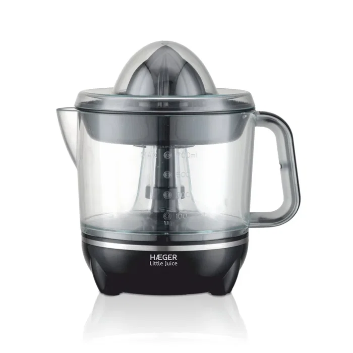 Marca Haeger, Modelo CJ-025.006A, Licuadora centrífuga exprimidor, Negro, 0.7 L, 25 W