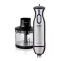 Haeger HB-10C.019A Batidora de Inmersión 1000W con Picadora - 2 Velocidades, Turbo, Eje de Acero Inoxidable y Cuchillas de Titanio - Negro, Acero Inoxidable, Transparente