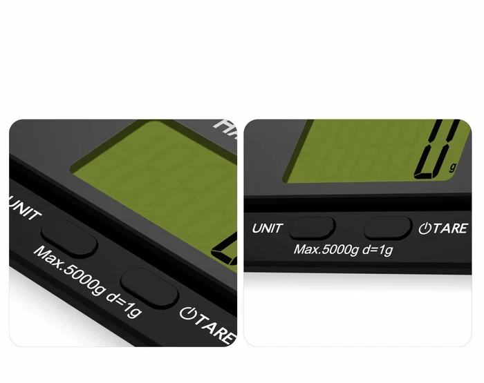 Haeger KS-005.007A Báscula Electrónica de Cocina, Capacidad 5 kg Precisión 1 g, Negro, Vidrio Templado, para Encimera