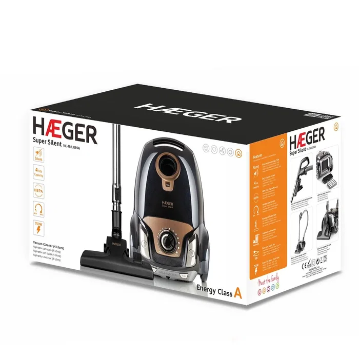 Haeger VC-75B.039A Aspiradora Cilíndrica 750 W con Filtro HEPA