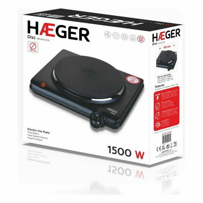 Haeger Placa de cocina eléctrica Disc 1500W 165 mm