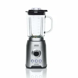 Haeger LQ-120.006A Batidora de Vaso 1.75L 1200W Negro/Acero/Transparente - Licuadora con Picahielos, Función Impulso, 3 Velocidades y Cuchillas Titanio