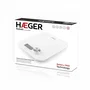 Haeger KS-DIG.008A Báscula Electrónica de Cocina Digital, 5 kg Capacidad, Precisión 1 g, Blanco, Forma Plaza, con Tara y Apagado Automático