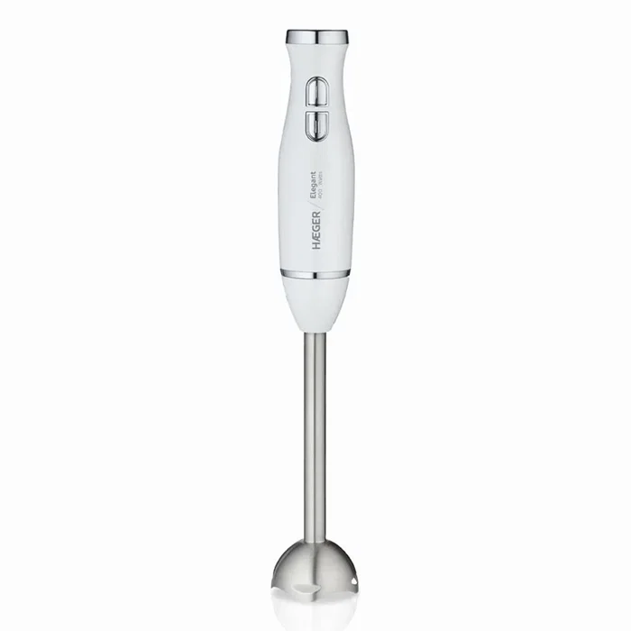 Haeger Batidora de Inmersión HB-400.021A 400 W 2 Velocidades, Acero Inoxidable y Titanio, Color Plata y Blanco
