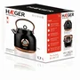 Haeger EK-22B.024A Tetera Eléctrica 1,7 L 2200 W Negro Oro - Hervidor de Agua sin Cables con Base Giratoria 360° y Apagado Automático