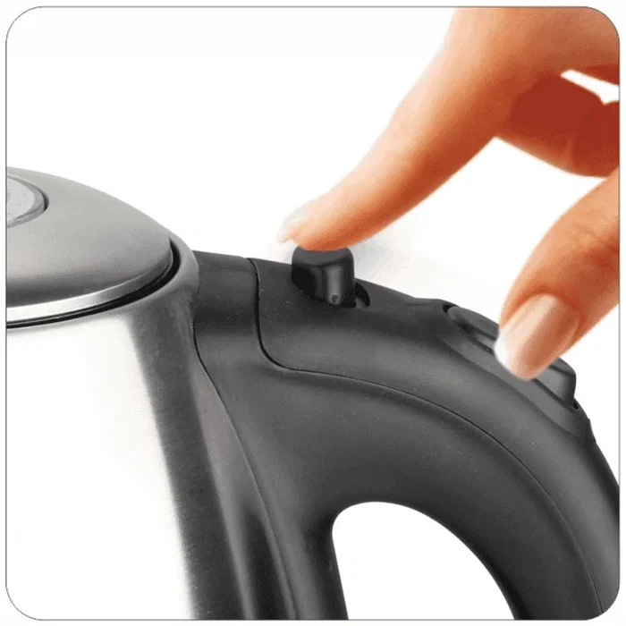 Haeger Tetera Eléctrica EK-22S.027A 1.7 L 2200 W Negro Acero Inoxidable con Filtro Antical, Apagado Automático y Base 360°