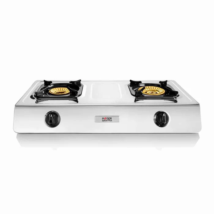 Haeger Safine Plus Hornillo de Combustible Líquido, 2 Zonas, Blanco, Acero Inoxidable, Encendido Piezo, Gas Natural