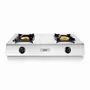 Haeger Safine Plus Hornillo de Combustible Líquido, 2 Zonas, Blanco, Acero Inoxidable, Encendido Piezo, Gas Natural