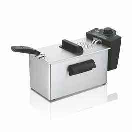 Haeger Chips & Go Freidora DF-3ES.017A - Freidora de aire caliente 3 Litros 2000W Negro acero satinado