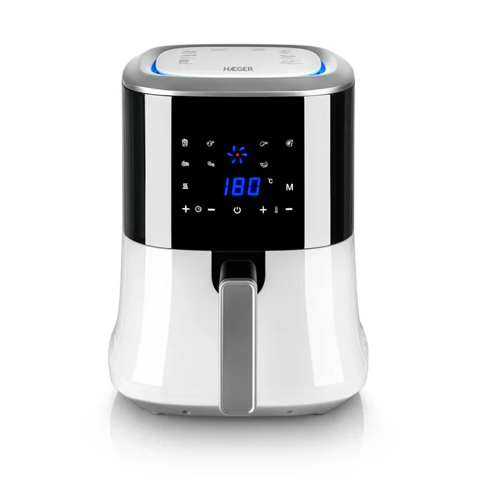 Haeger AF-D22.001A Freidora de Aire Caliente Digital, 8 Programas, 2.2L, 1000W, Blanco