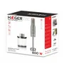 Haeger HB-80C.025A Batidora de Mano/Inmersión 800W Picadora, Gris, Acero Inoxidable y Transparente