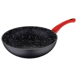 San Ignacio Wok de aluminio forjado para inducción Ø26 cm, Negro + marmolado