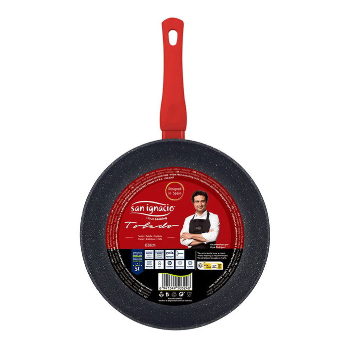 San Ignacio Sartén Toledo ø28 cm Aluminio Forjado Inducción Antiadherente Marmolado Mango Rojo San Ignacio Sartén Toledo ø28 cm Aluminio Forjado Inducción Antiadherente Marmolado Mango Rojo