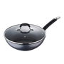 Masterpro Wok aluminio forjado Home edition con tapa Ø28 x 8 cm BGMP-3289-BK para Inducción, Gas, Vitrocerámica, Halógeno