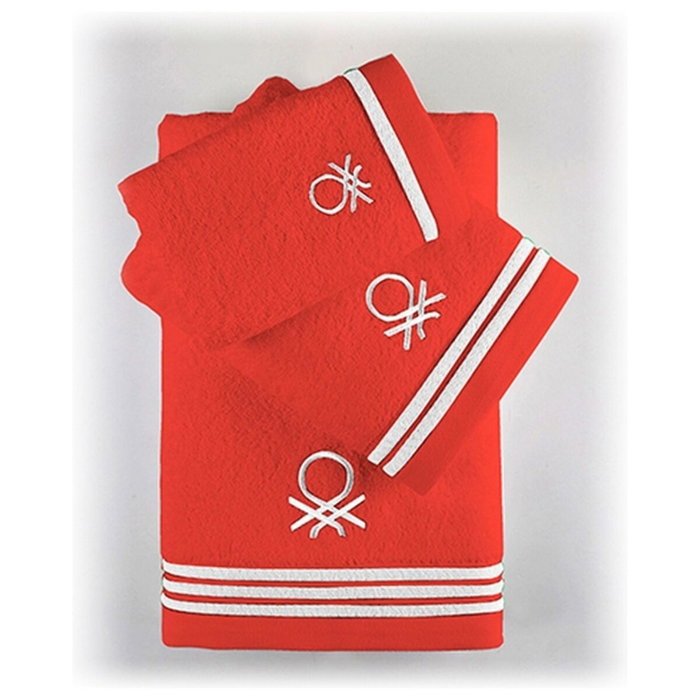 Juego de Toallas Benetton BE200 Rojo Algodón (3 pcs) Juego de Toallas Benetton BE200 Rojo Algodón (3 pcs)