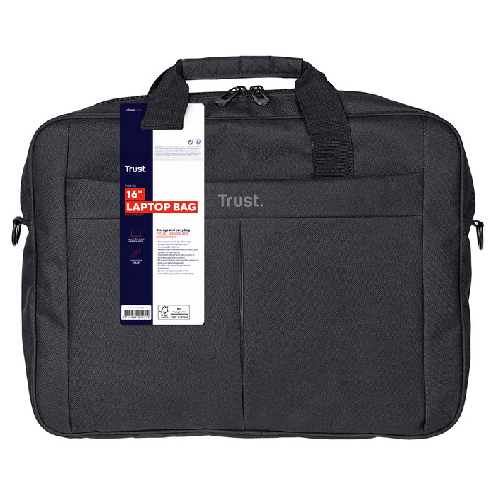 Trust Primo Maletín para Portátil hasta 16 Pulgadas Negro