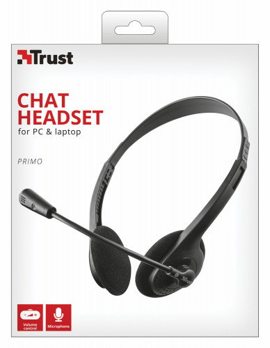 Trust Primo Chat Auriculares con Micrófono Jack 3,5 mm Negro
