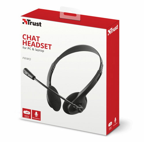 Trust Primo Chat Auriculares con Micrófono Jack 3,5 mm Negro