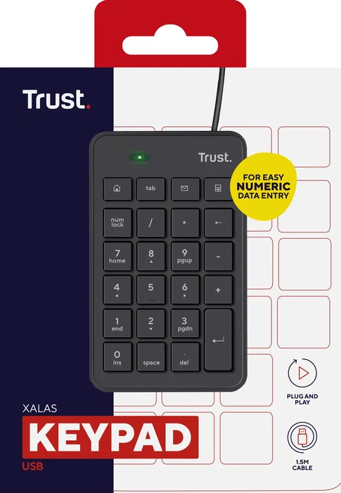 Trust Xalas Teclado Numérico USB Negro