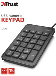 Trust Xalas Teclado Numérico USB Ultradelgado Negro