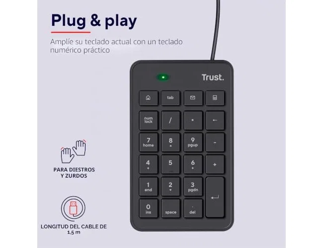 Trust Xalas Teclado Numérico Ultradelgado USB Negro Trust Xalas Teclado Numérico Ultradelgado USB Negro