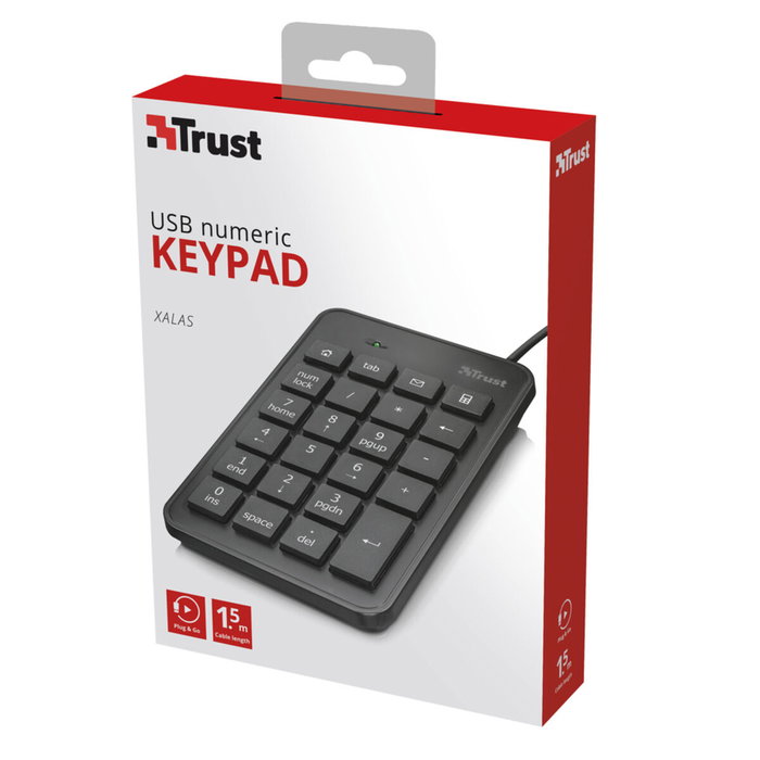 Trust Xalas Teclado Numérico USB Ultradelgado Negro Trust Xalas Teclado Numérico USB Ultradelgado Negro