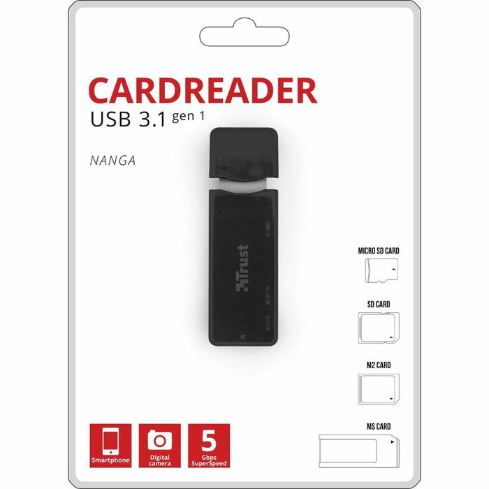 Trust Nanga 21935 Lector de tarjetas USB 3.1 Negro