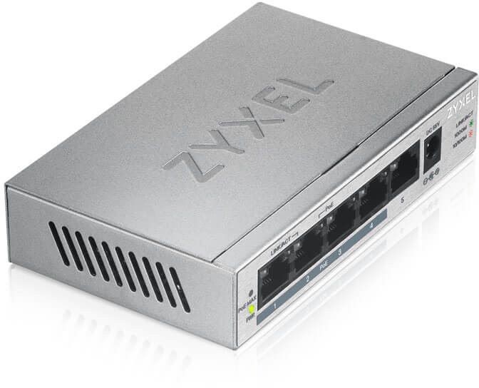 Zyxel GS1005-HP 5-Port Desktop PoE+ Switch Plata Zyxel GS1005-HP 5-Port Desktop PoE+ Switch Plata