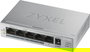 Zyxel Switch GS1005HP No Administrado 5 Puertos Gigabit Ethernet PoE+ 30W por Puerto, 60W Presupuesto Total, Color Plata