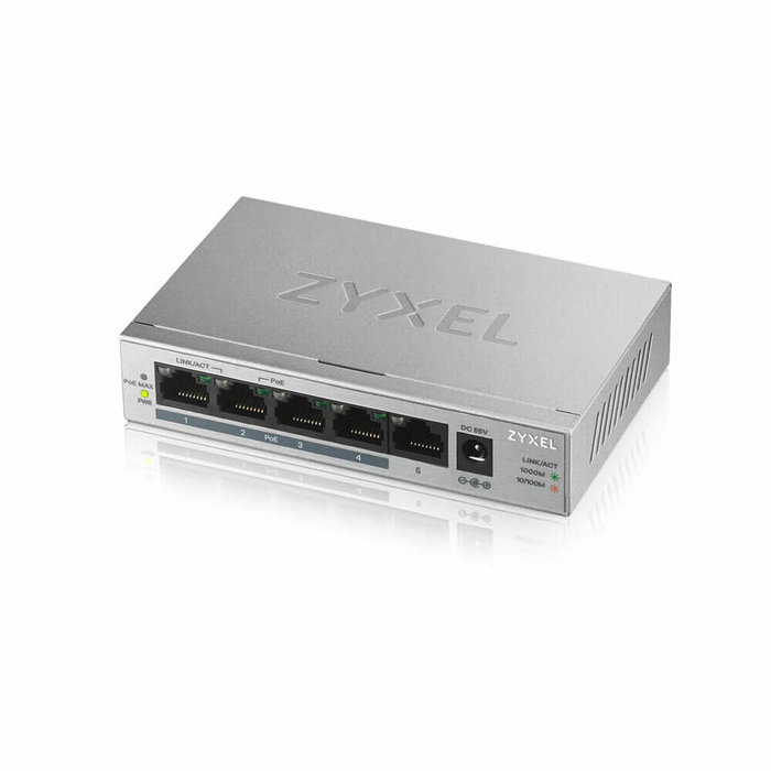 Zyxel GS1005-HP 5-Port Desktop PoE+ Switch Plata Zyxel GS1005-HP 5-Port Desktop PoE+ Switch Plata