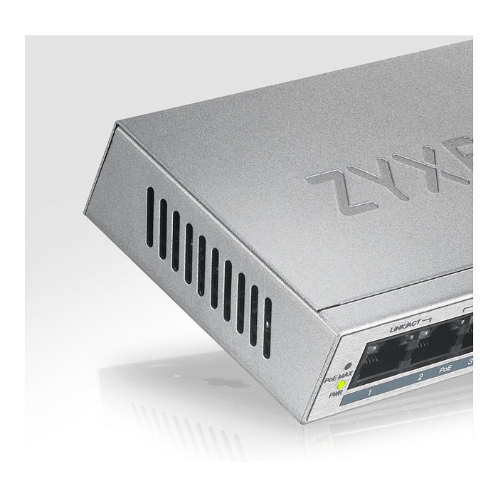 Zyxel GS1005-HP 5-Port Desktop PoE+ Switch Plata Zyxel GS1005-HP 5-Port Desktop PoE+ Switch Plata
