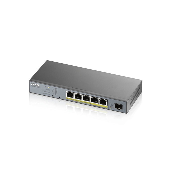 ZyXEL GS1350-6HP-EU0101F Switch de 6 puertos con 5 puertos PoE y 1 puerto SFP ZyXEL GS1350-6HP-EU0101F Switch de 6 puertos con 5 puertos PoE y 1 puerto SFP