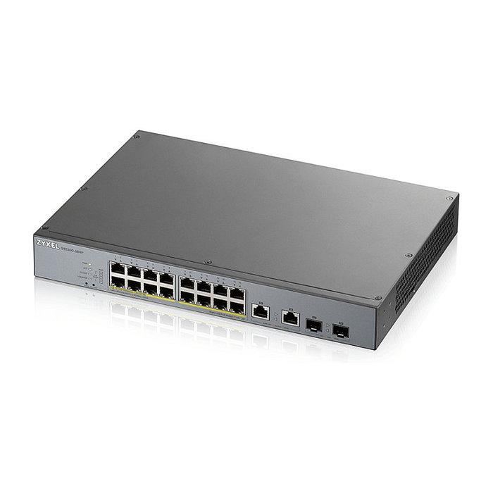 Zyxel Switch GS1350-18HP-EU0101F Gestionado L2, 16 Puertos Gigabit PoE+ (250W) y 2 SFP, Rack