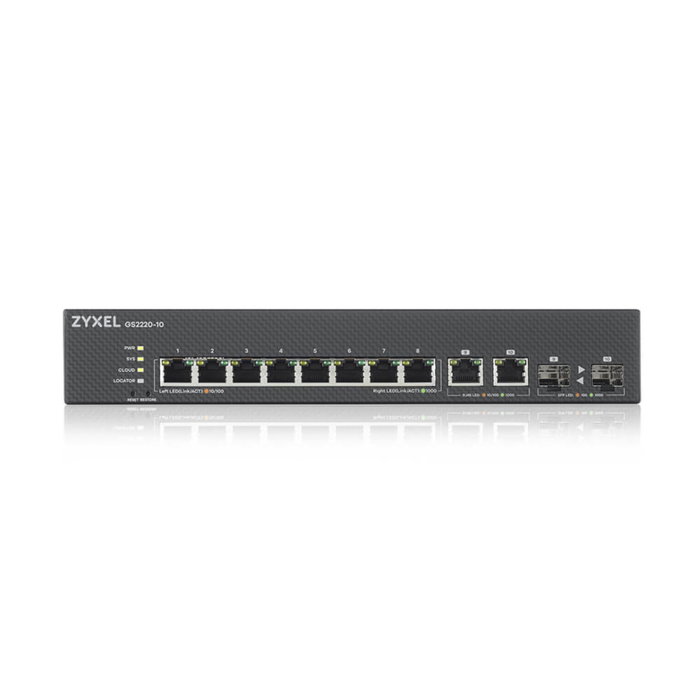 Zyxel GS2220-10-EU0101F Switch Gestionado L2 Gigabit Ethernet Negro Zyxel GS2220-10-EU0101F Switch Gestionado L2 Gigabit Ethernet Negro