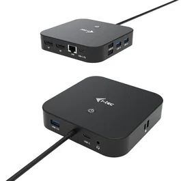 i-tec C31DUALDPDOCKPD Docking Station USB-C con Dual DisplayPort 4K, LAN Gigabit, 3x USB 3.1, 2x USB 2.0, PD 100W, Jack Audio/Mic para Portátil