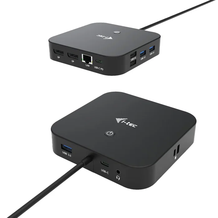 i-tec C31DUALDPDOCKPD Docking Station USB-C con Dual DisplayPort 4K, LAN Gigabit, 3x USB 3.1, 2x USB 2.0, PD 100W, Jack Audio/Mic para Portátil