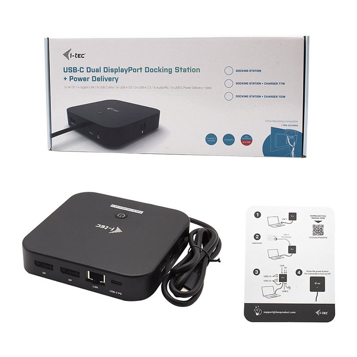 I-tec Docking Station USB-C Dual Display MST con 2x DP, Gigabit LAN, 3x USB 3.1, 2x USB 2.0, USB-C Data y Jack Audio/Mic I-tec Docking Station USB-C Dual Display MST con 2x DP, Gigabit LAN, 3x USB 3.1, 2x USB 2.0, USB-C Data y Jack Audio/Mic