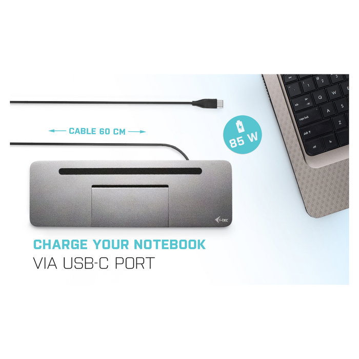 I-tec I-tec Cable USB-C Docking Station Largo con 3x Display 4K y Power Delivery 85W
