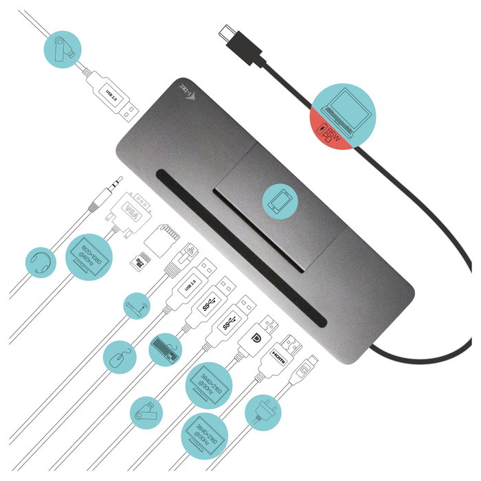 I-tec I-tec Cable USB-C Docking Station Largo con 3x Display 4K y Power Delivery 85W