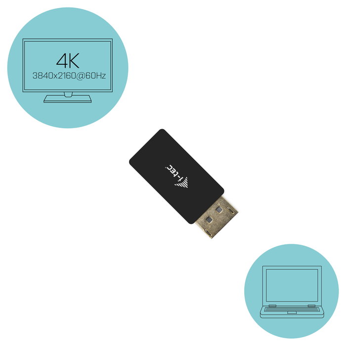 I-Tec Adaptador DisplayPort a HDMI 4K 60Hz Negro